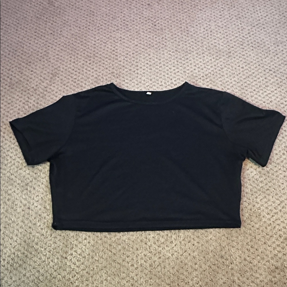 Plain Black Women's Crop Top